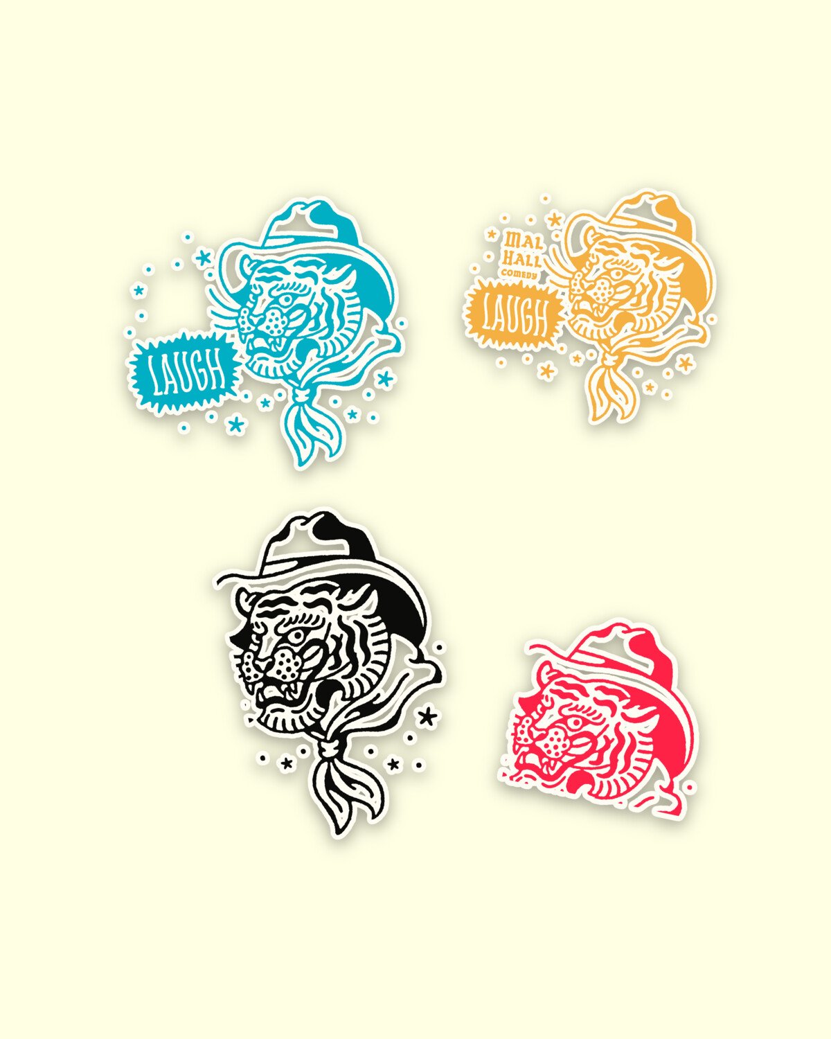 LaughShirt sticker pack — assorted
